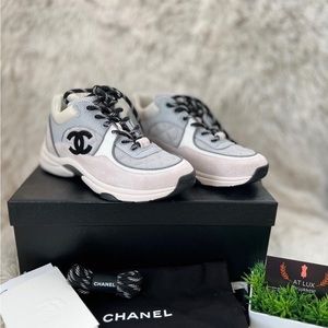 SOLD Authentic Chanel SNEAKERS Fabric & Suede Calfskin